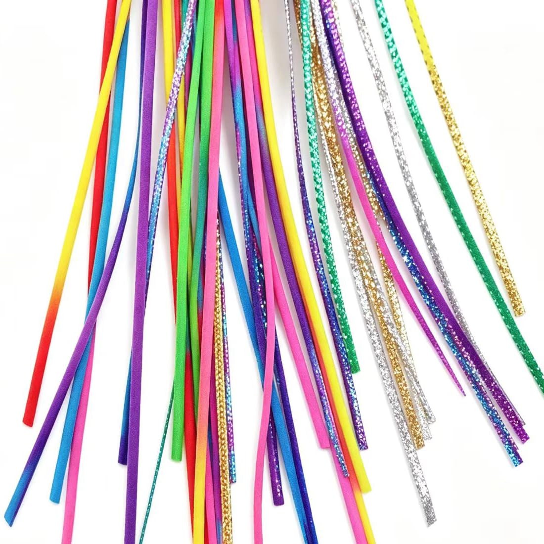 30 PCS Colorful Hair Braids String Wrap Braiding Ponytail Tie Tinsel Kit
