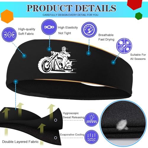 Headbands for Men Women 3pcs Sports Sweatbands Workout Running Sweat Bands Top