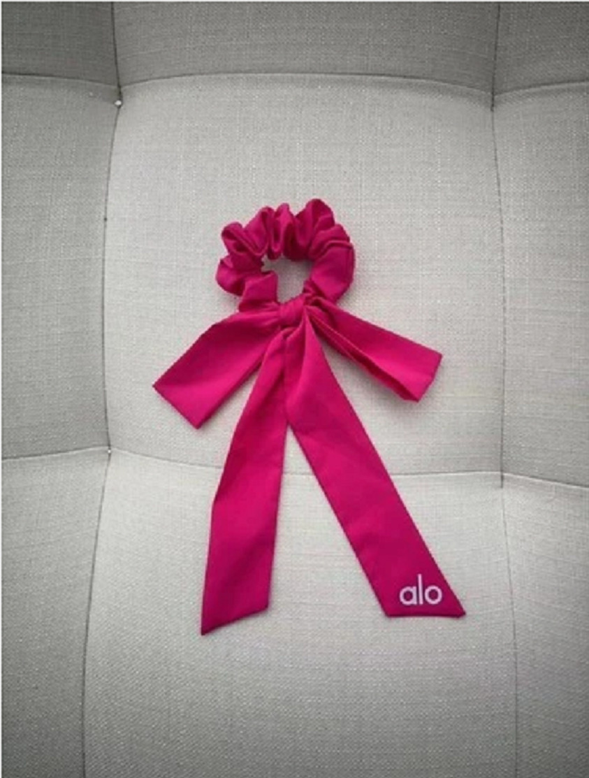 New Yoga Bow Hair Tie Scrunchie Love Knot Ballet Pink/Rose Red OS