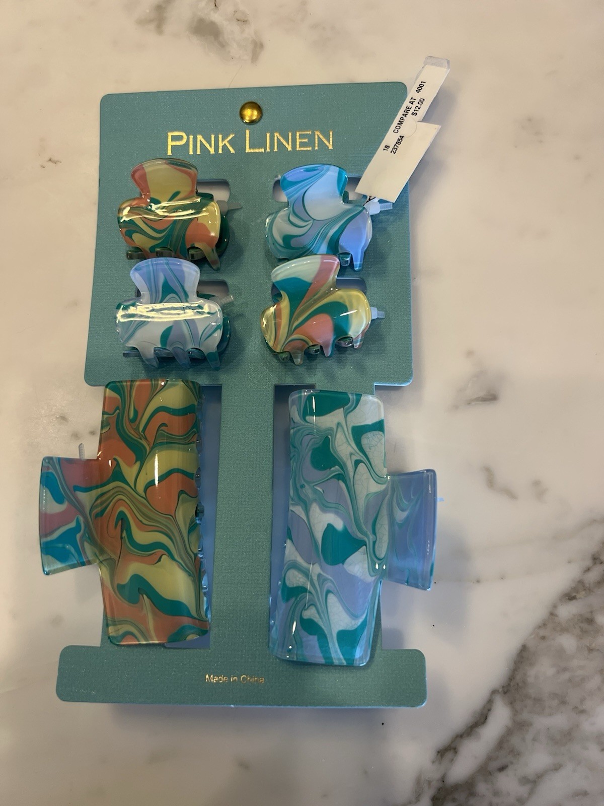 Retro Hair Clips-set Of 6-New With Tags On ~In Original Packaging-multicolor~New