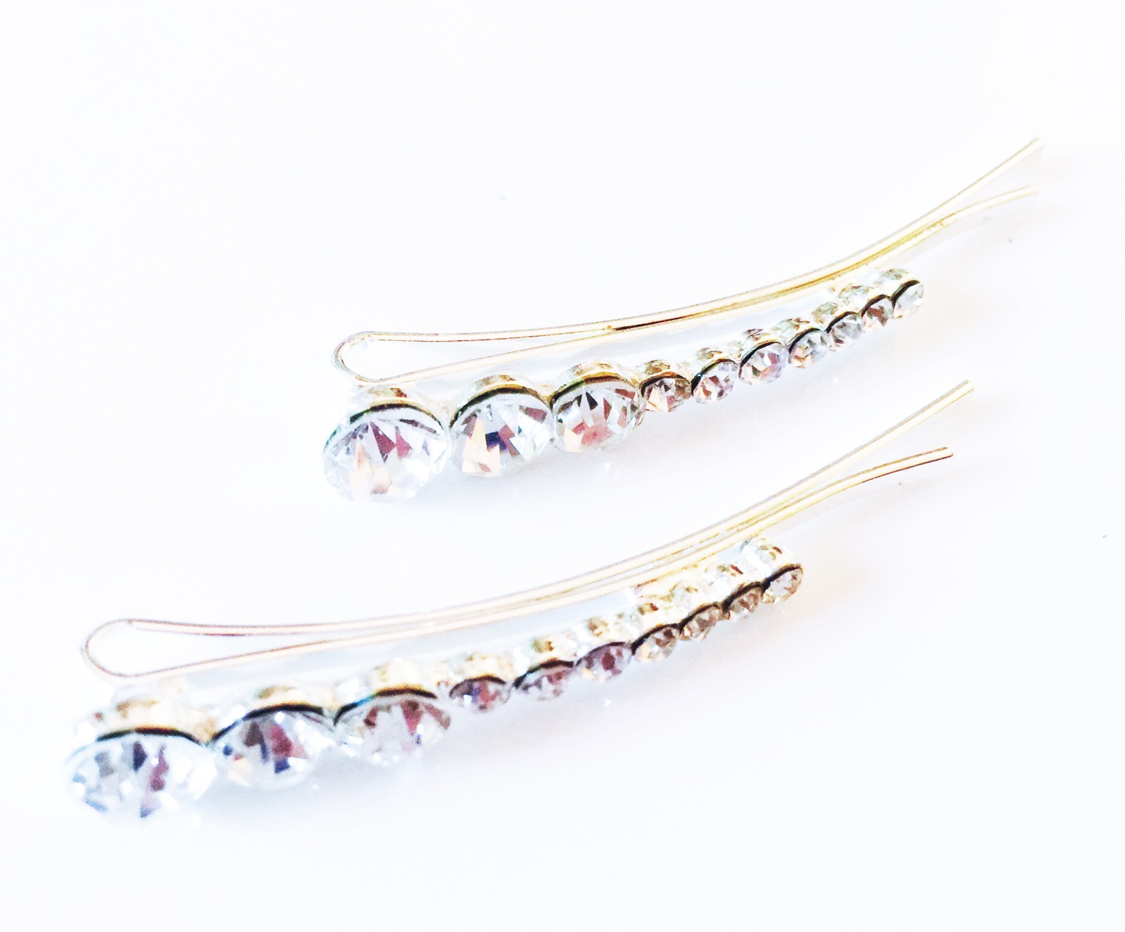 USA SELLER Crystal Hair Clip Bobby Pin Rhinestone Simple Wedding Clear