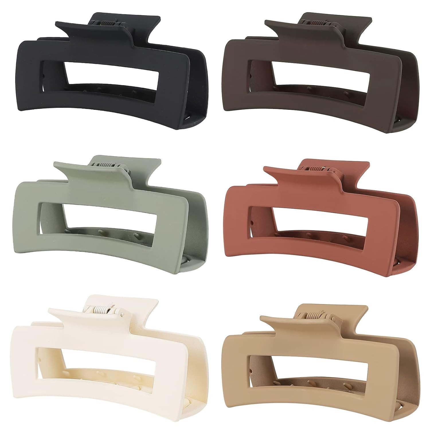 4 Inch Big Hair Claw Clips 6 Pcs Large Claw for Thick Hair Square Hair Clips for