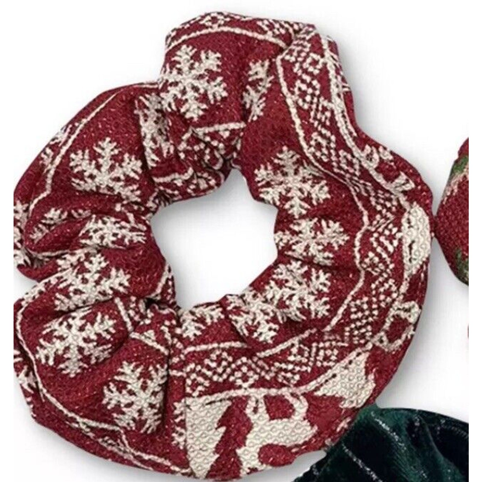 Christmas Scrunchie Hairbands (3 Piece Set) Xmas Fashion Style Holidays Chic NEW