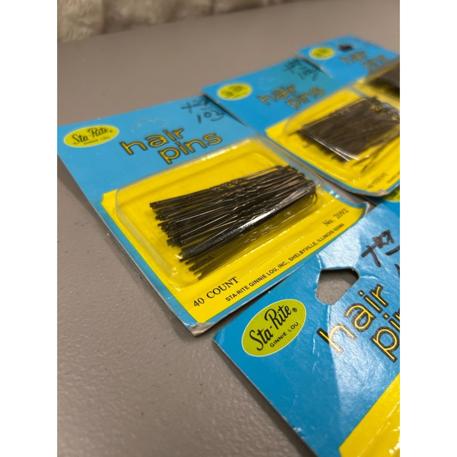 Vintage Sta-Rite Hair Pins Packs – Set of 9 – Brown, Silver, Black VTG Deadstock