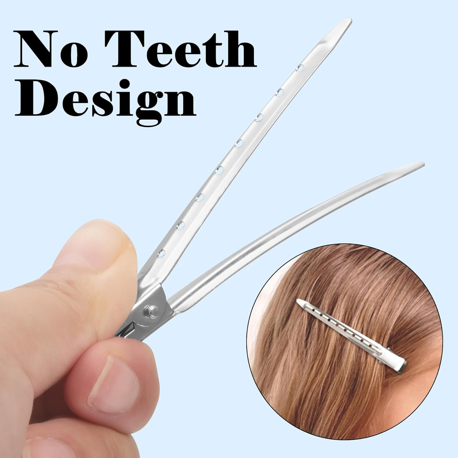 24 Pcs Duck Billed Hair Clips for Styling Sectioning, 3.5 Inch Metal Alligator H