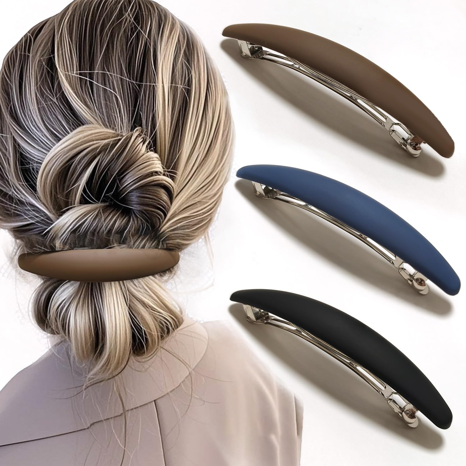 Large Hair Barrette Matte 4 Inch No Slip Not Easy to Break French Hair Clips …