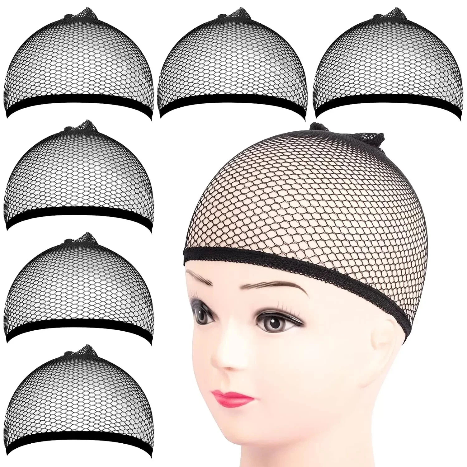 6 pcs Hair Net, Durable Professional Hairnet Cap, Stretchy Wig Cap for Men Women