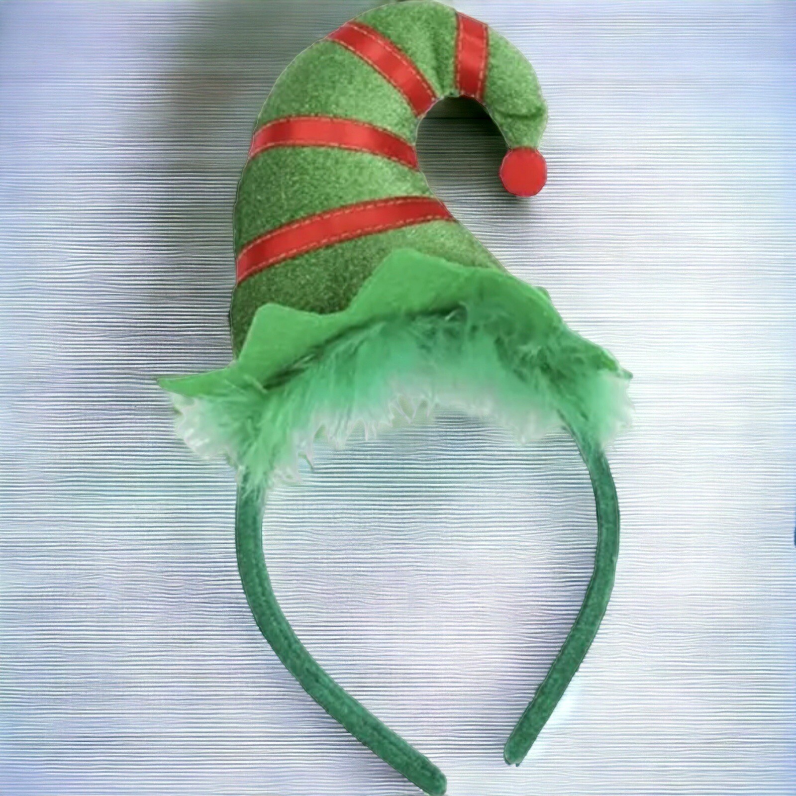Christmas Elf Headband Green Red Holiday Costume Hair Accessory