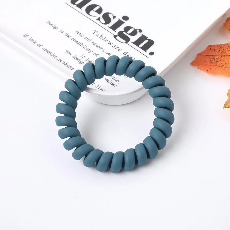 3Pcs/lot Telephone Wire Elastic Hair Bands Women Matte Frosted Colorful Girls Te