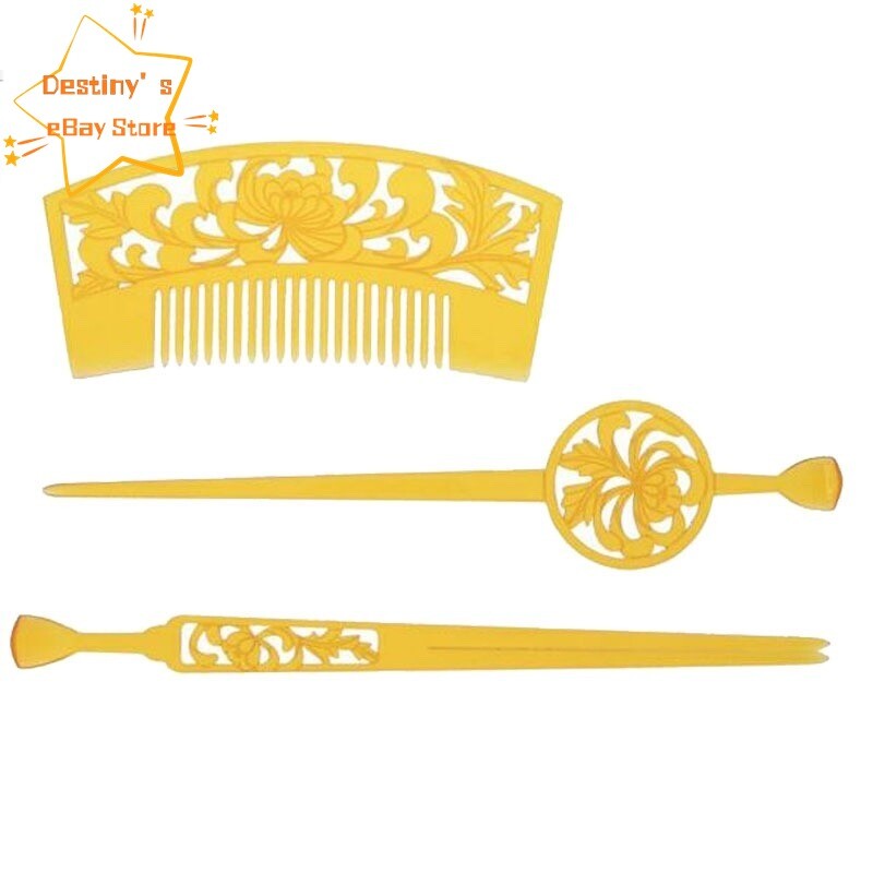 Japan KANZASHI Comb Headwear KYOTO KIMONO Geisha Acrylic Hairpin Vintage Gift