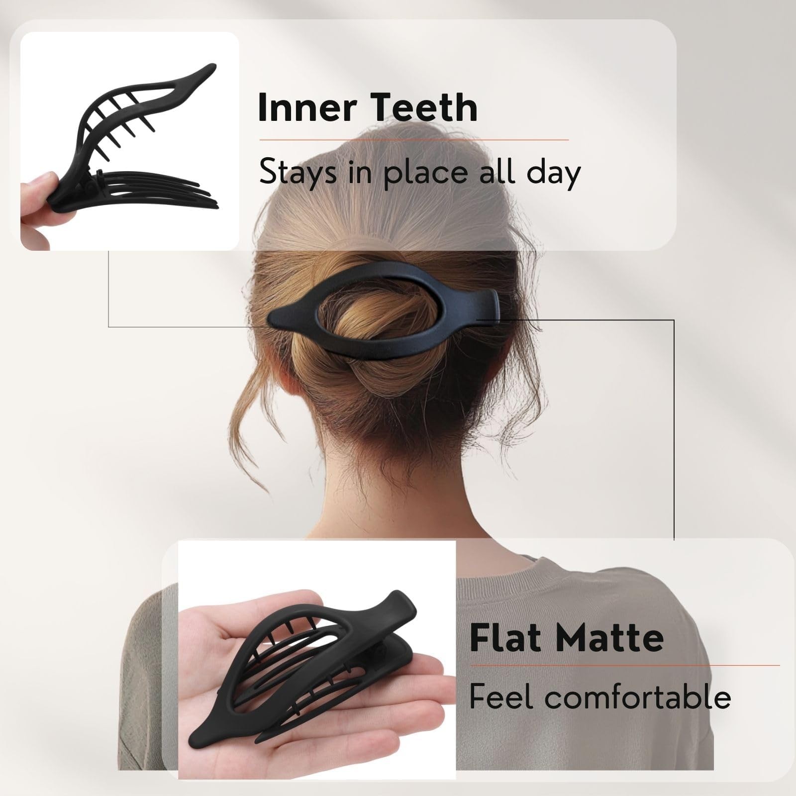 8 Pack Flat Hair Clips for Women,Matte 1 Count (Pack of 8), Assorted Colors