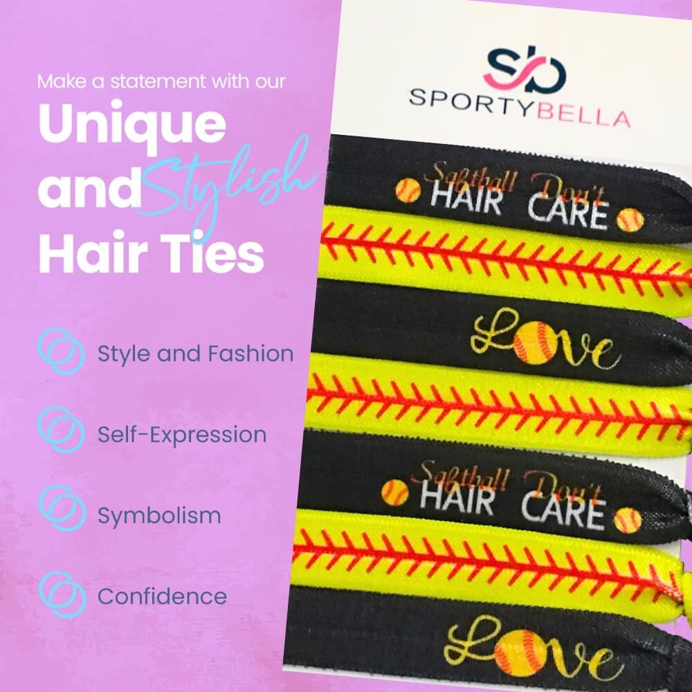 Softball Hair Accessories Girls Softball Hair Ties Gift for Softball Player a…