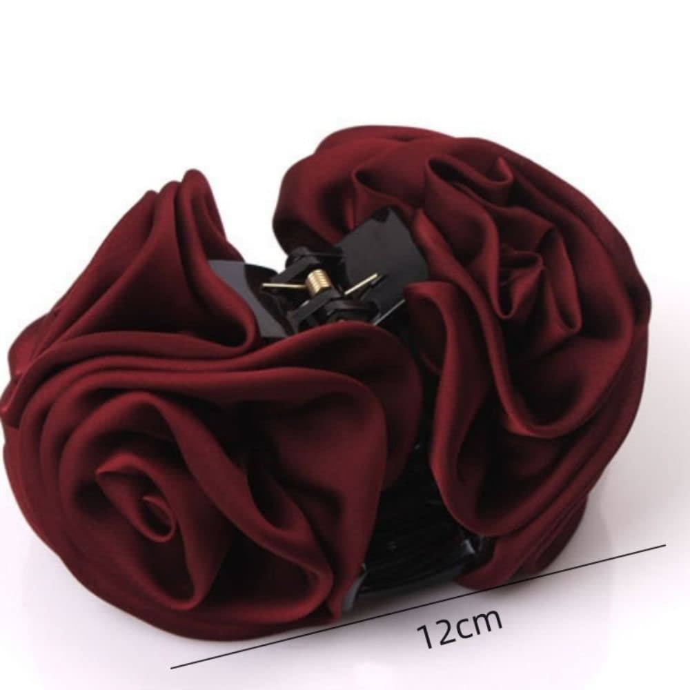 4 Pcs Hair Claws with 1 Count (Pack of 1), Black,Coffee,Navy Blue,Wine Red