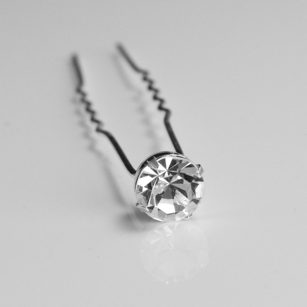 Silver Rhinestone Stud Bridal Wedding Hair Pin – One