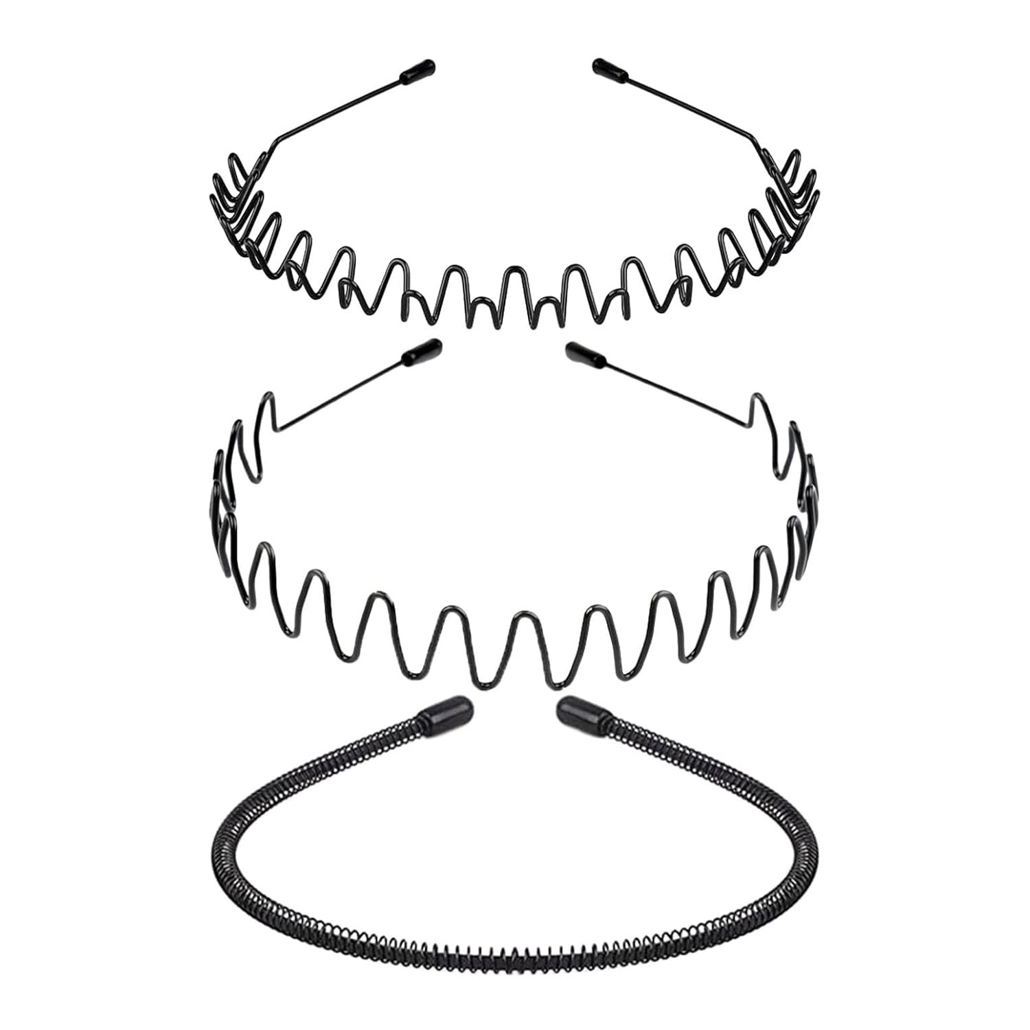 Metal Headbands for Men and Women, Unisex Wavy Hair Bands, Adjustable Fashion He