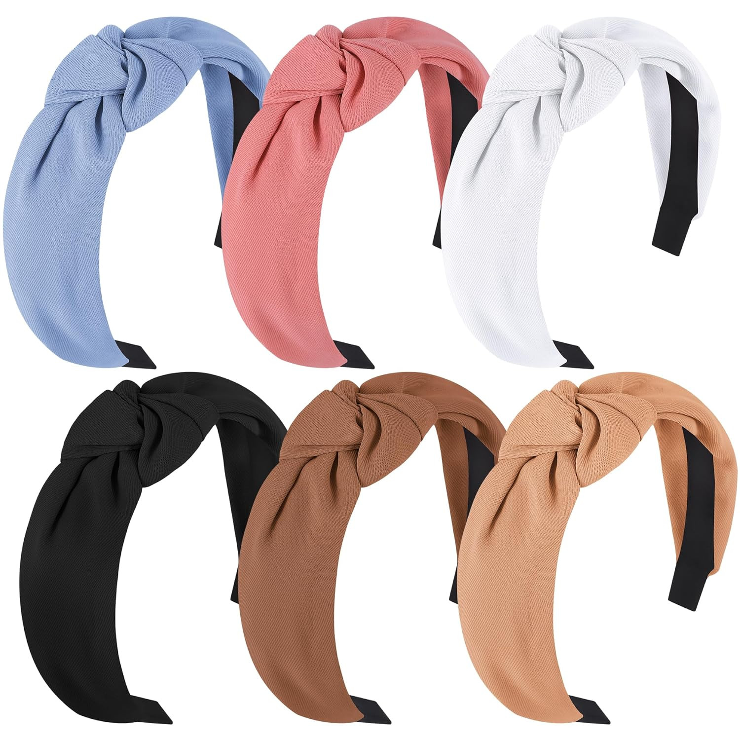 6 Pack Knotted Headbands for Women Wide Hair Bands Stylish Hair Accessories