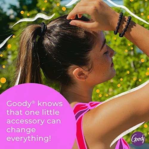Goody Ouchless Elastic Hair Ties – 50 Ct, Assorted Neutrals, 2MM Rubber Bands—