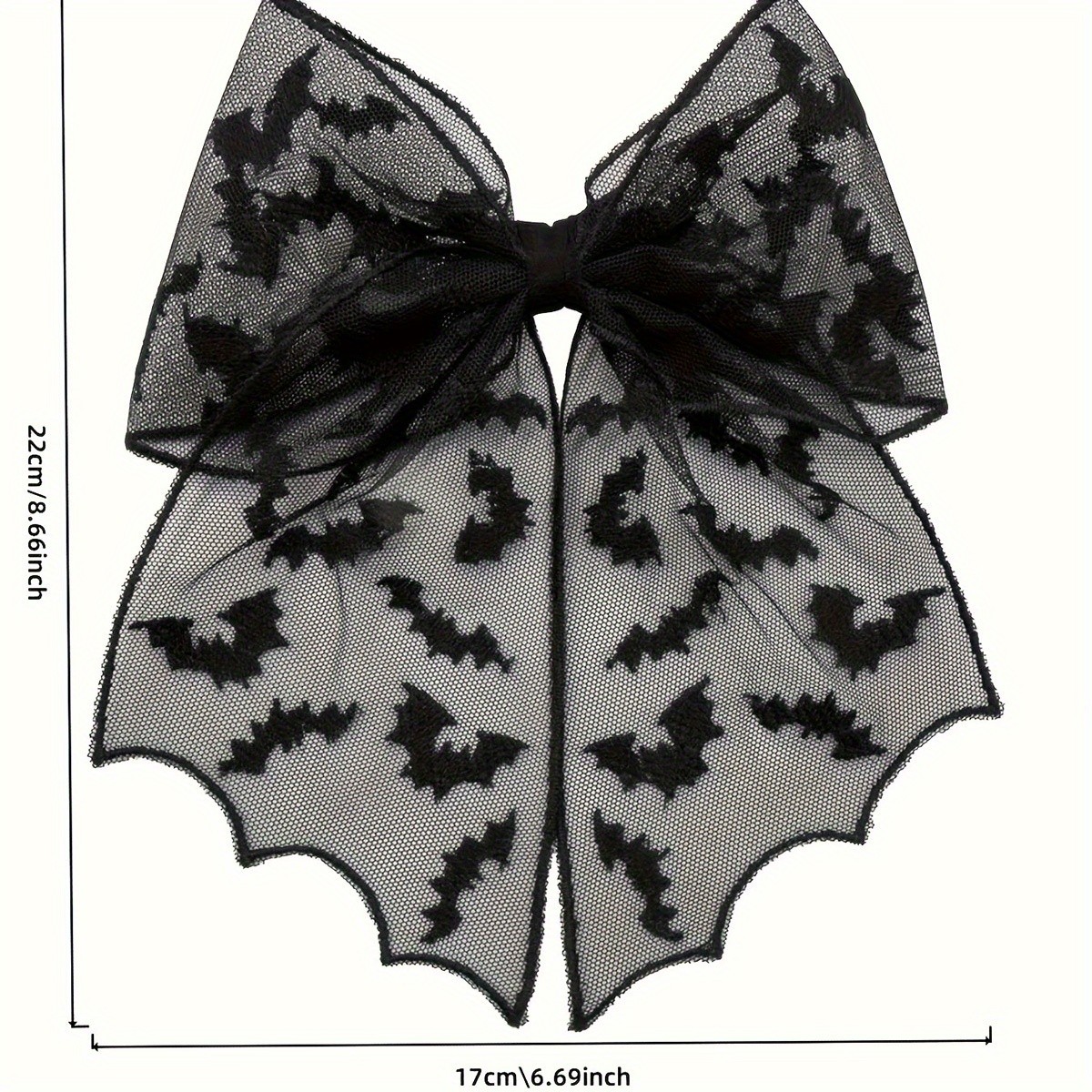 1p Halloween Black Bat Lace Bow Hair Clip Gothic Punk Accessory Gift for Women
