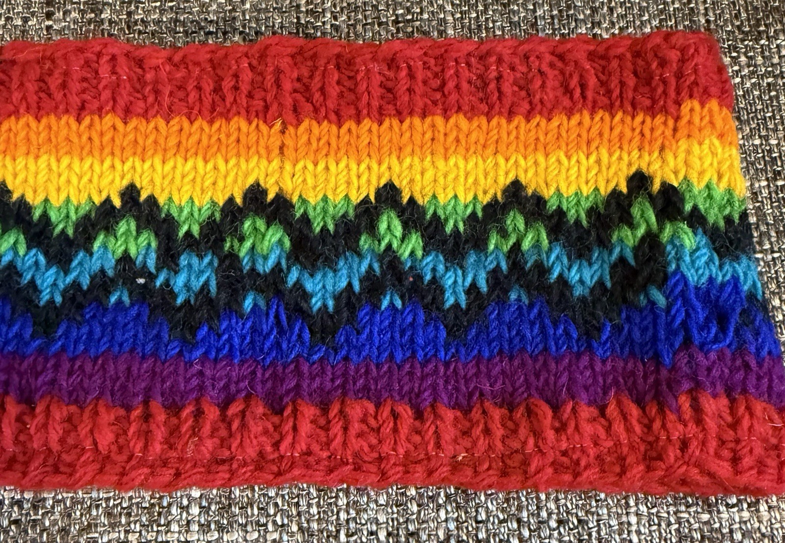 HEADBAND Nepal Hand Made Wool Head Band New Crochet Rainbow Pride #ä