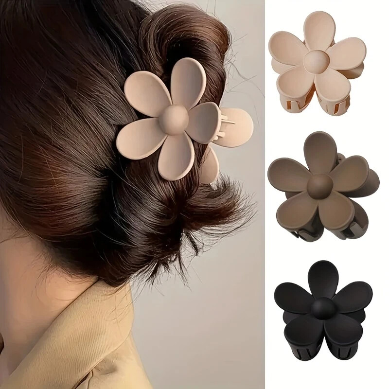 Set of 3 Designer Flower Hair Clips Claws NEW
