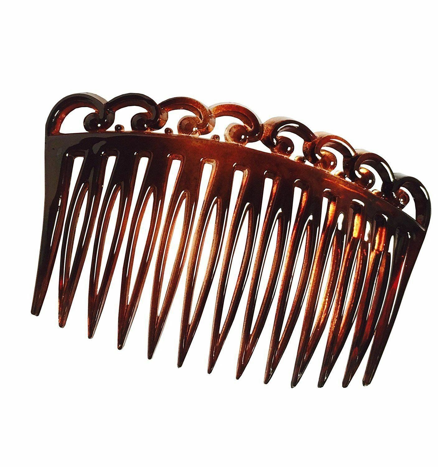 Parcelona French Set of 2 Medium Swirl Shell Side Hair Combs