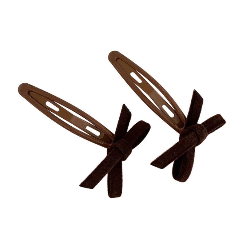 1 Pair Velvety Hair Bowknot Clip Fashionable Hairpin for Daily Special Occasion