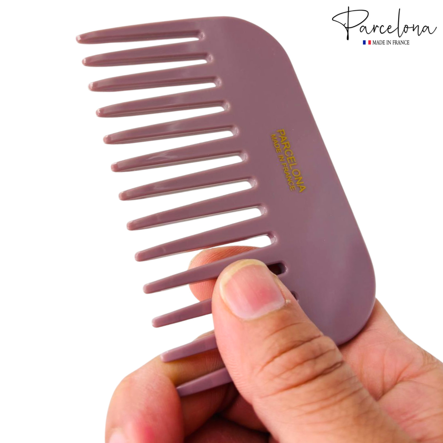 Parcelona Wide Tooth French Detangling Comb – Cellulose Acetate Hair Comb for
