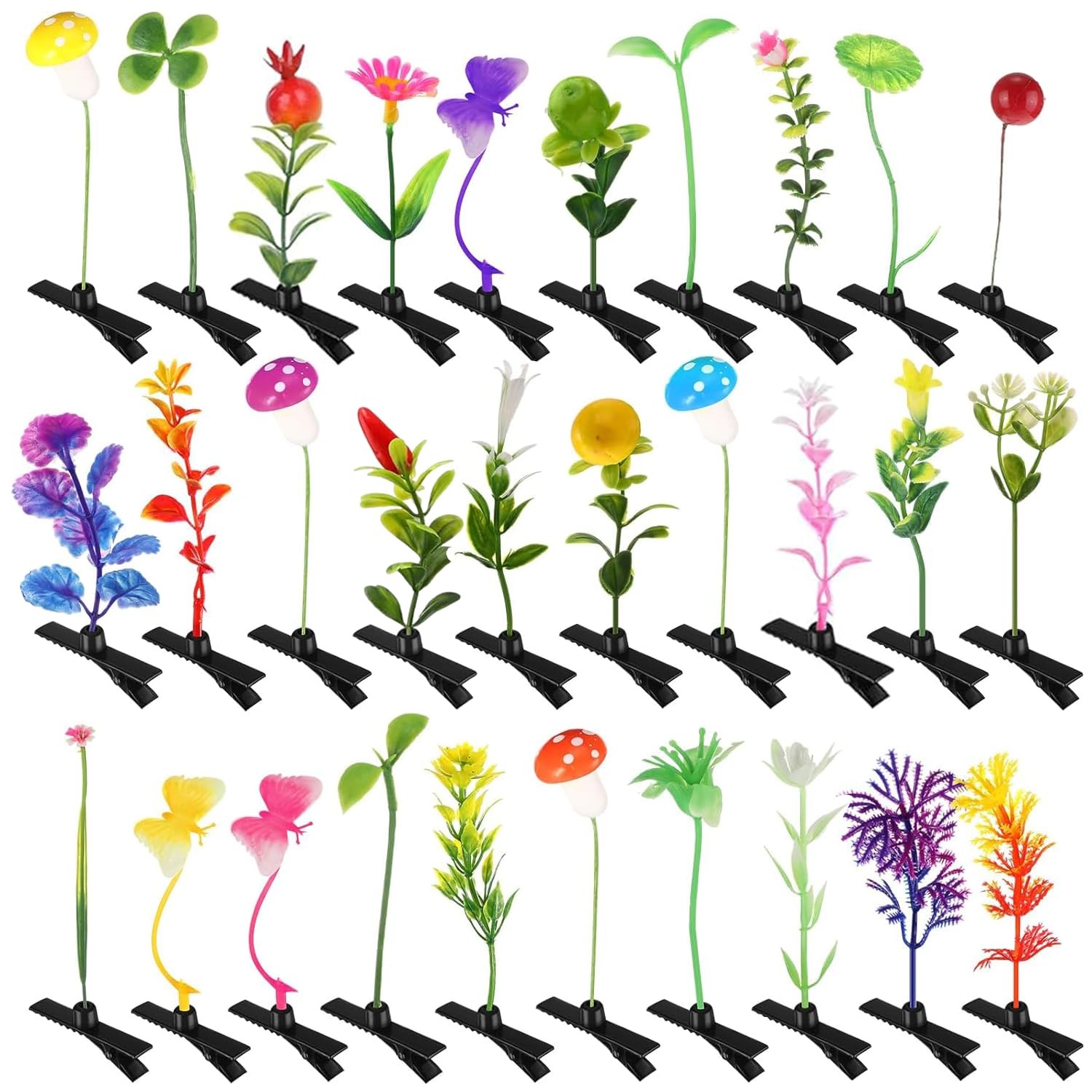 YRTFBIW Rave Sprouts Hair Clips 30 Pcs Bean 1 Count (Pack of 30), Multicolor