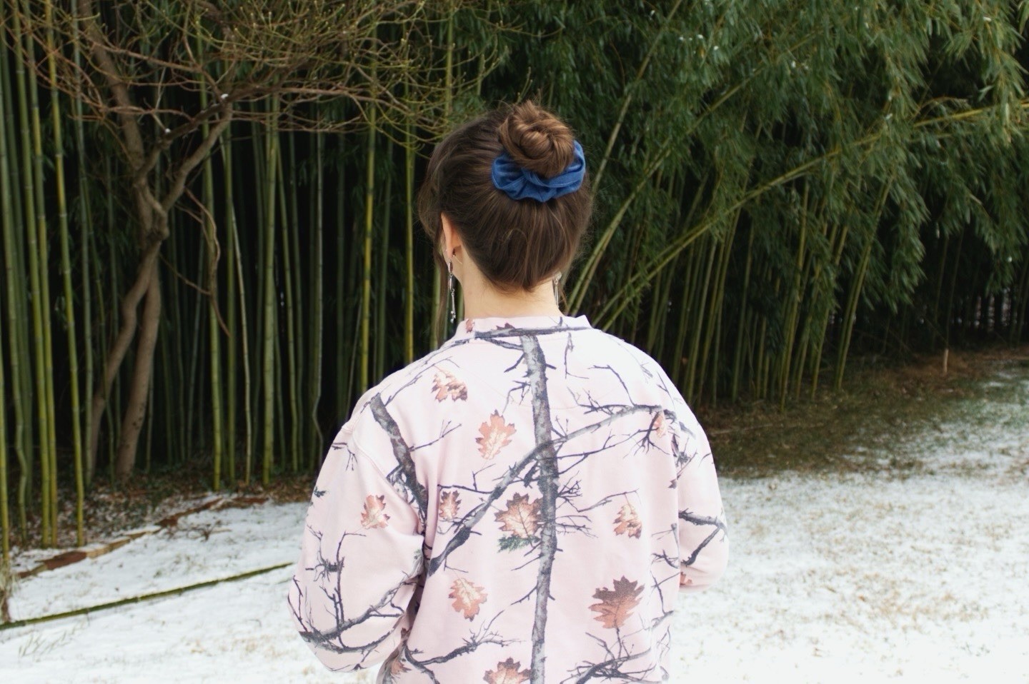 Handmade Large Slim Scrunchie Set (Ditsy Denim)