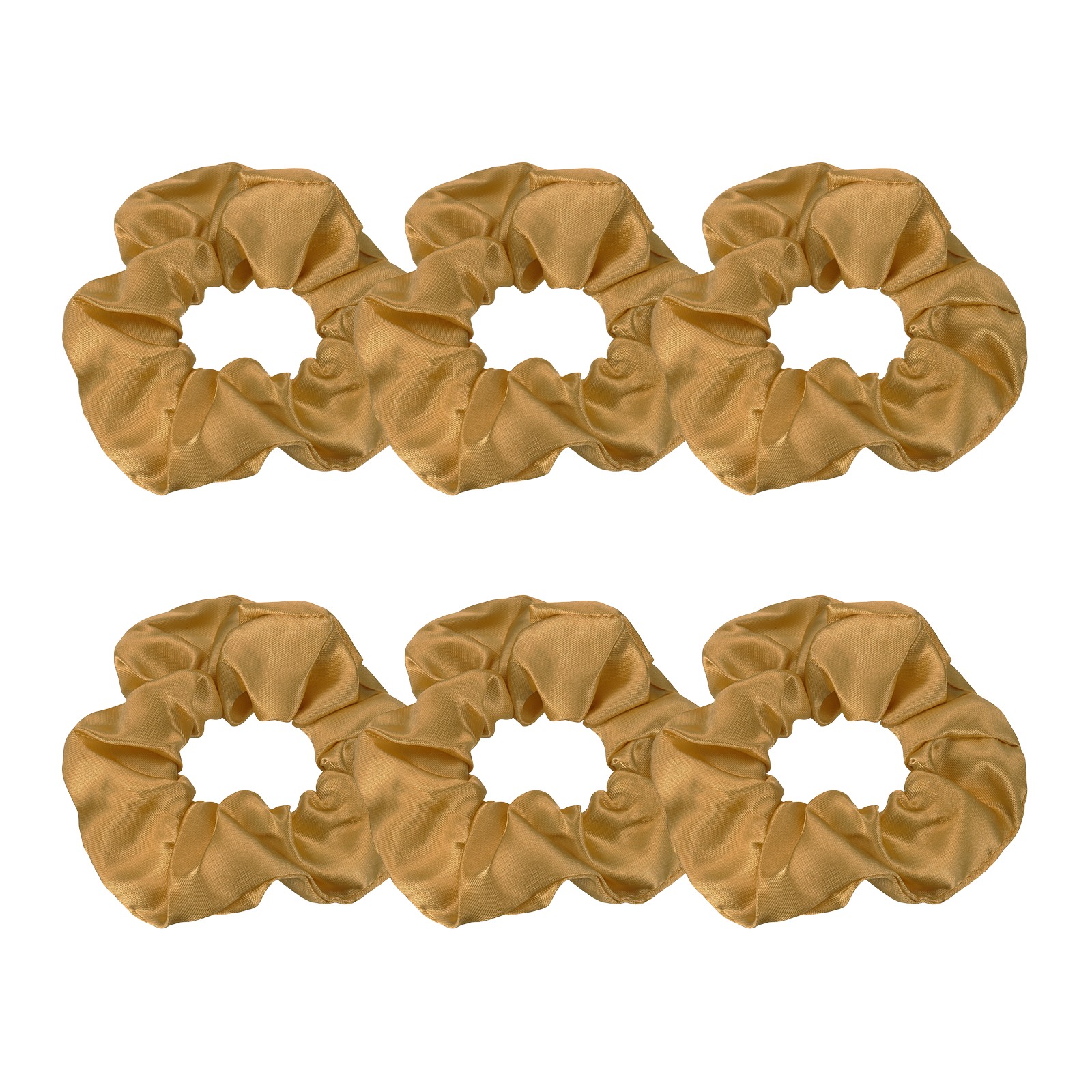 6 Pcs Satin Hair Scrunchies Solid Hair Ties Bronze
