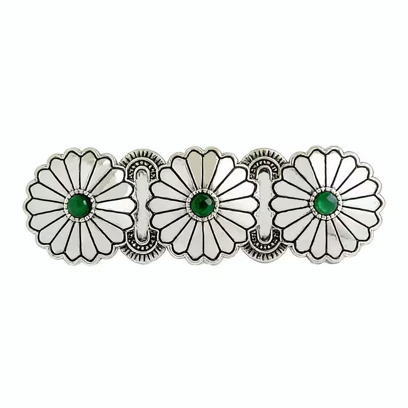 GREEN ~ STONE ~ HAIR ~ BARRETTE