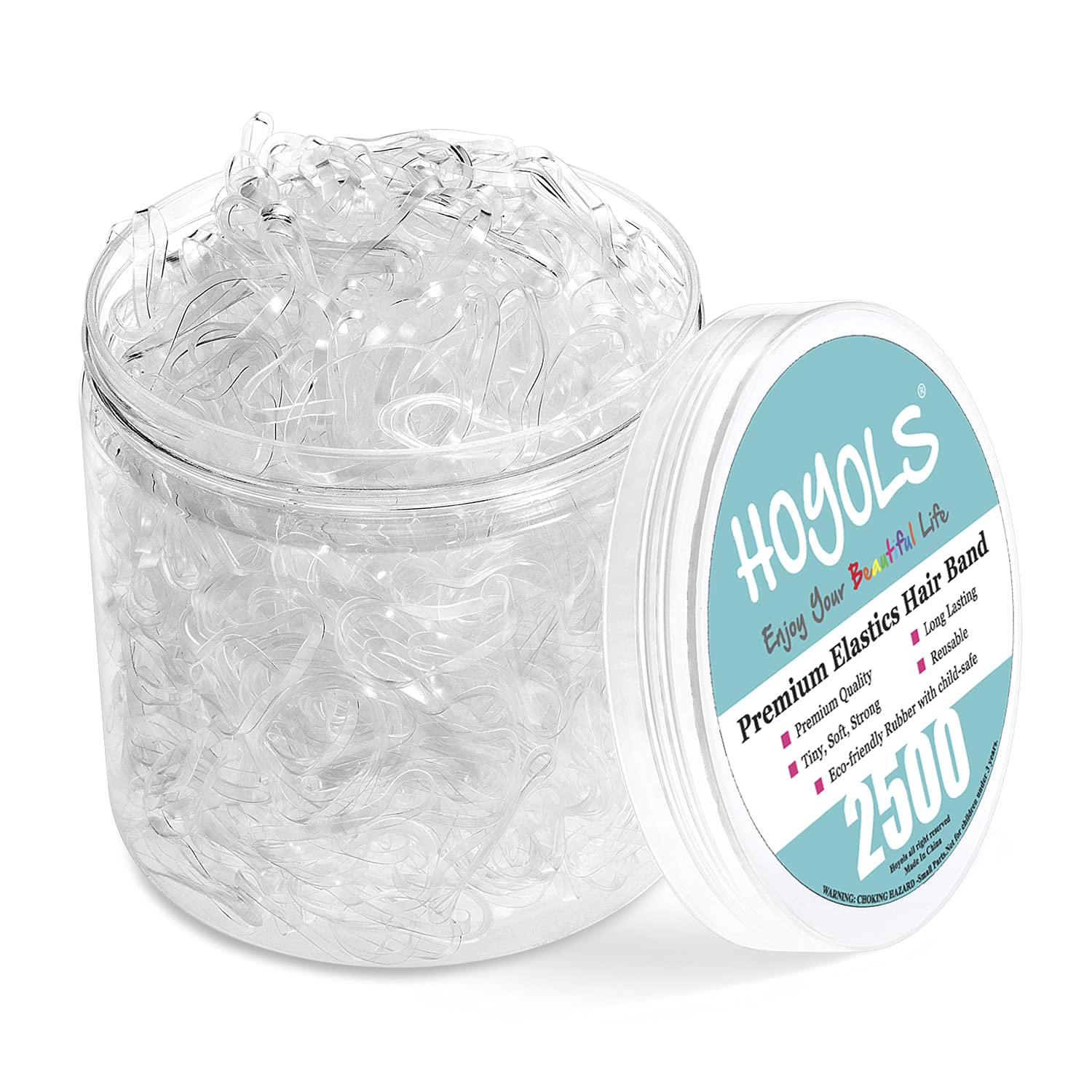 Clear Elastic Hair Bands, 2500 Small Rubber Bands Braids for Girls Kids Women No