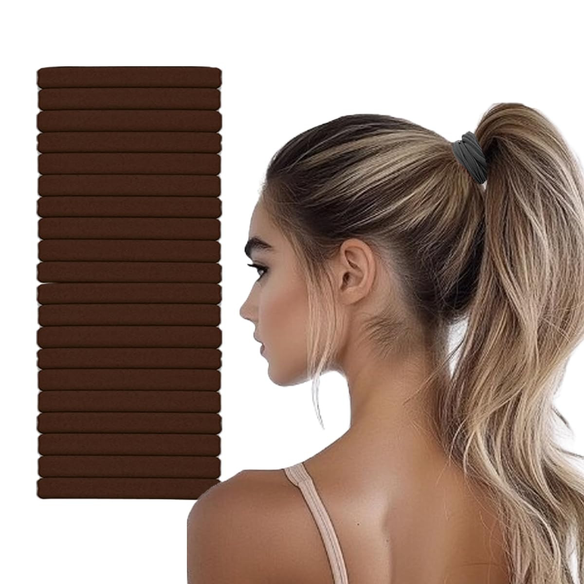 Seamless High Stretch Hair Ties No Damage for Fine Thick Curly Hair | Nylon Pony