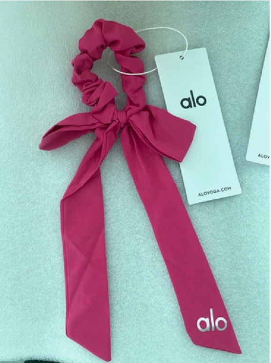 New Yoga Bow Hair Tie Scrunchie Love Knot Ballet Pink/Rose Red OS