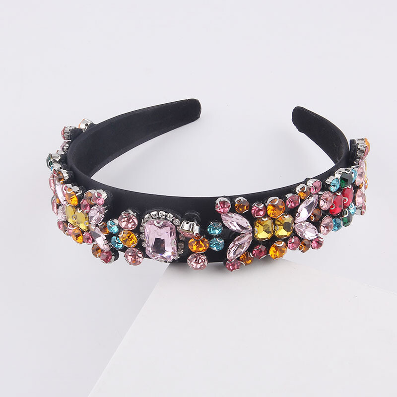 Women Baroque Crystal Hairband Embellished Headband Jewelled Hair Accessories