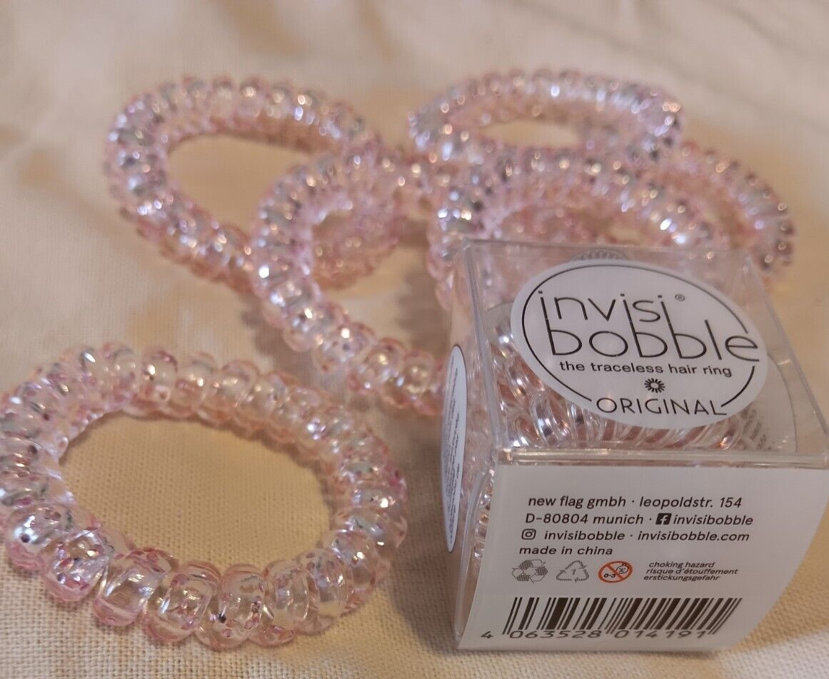 Invisibobble Clear Bella Rosa Galaxy Traceless Hair Ring & Packed Party Pink Lot