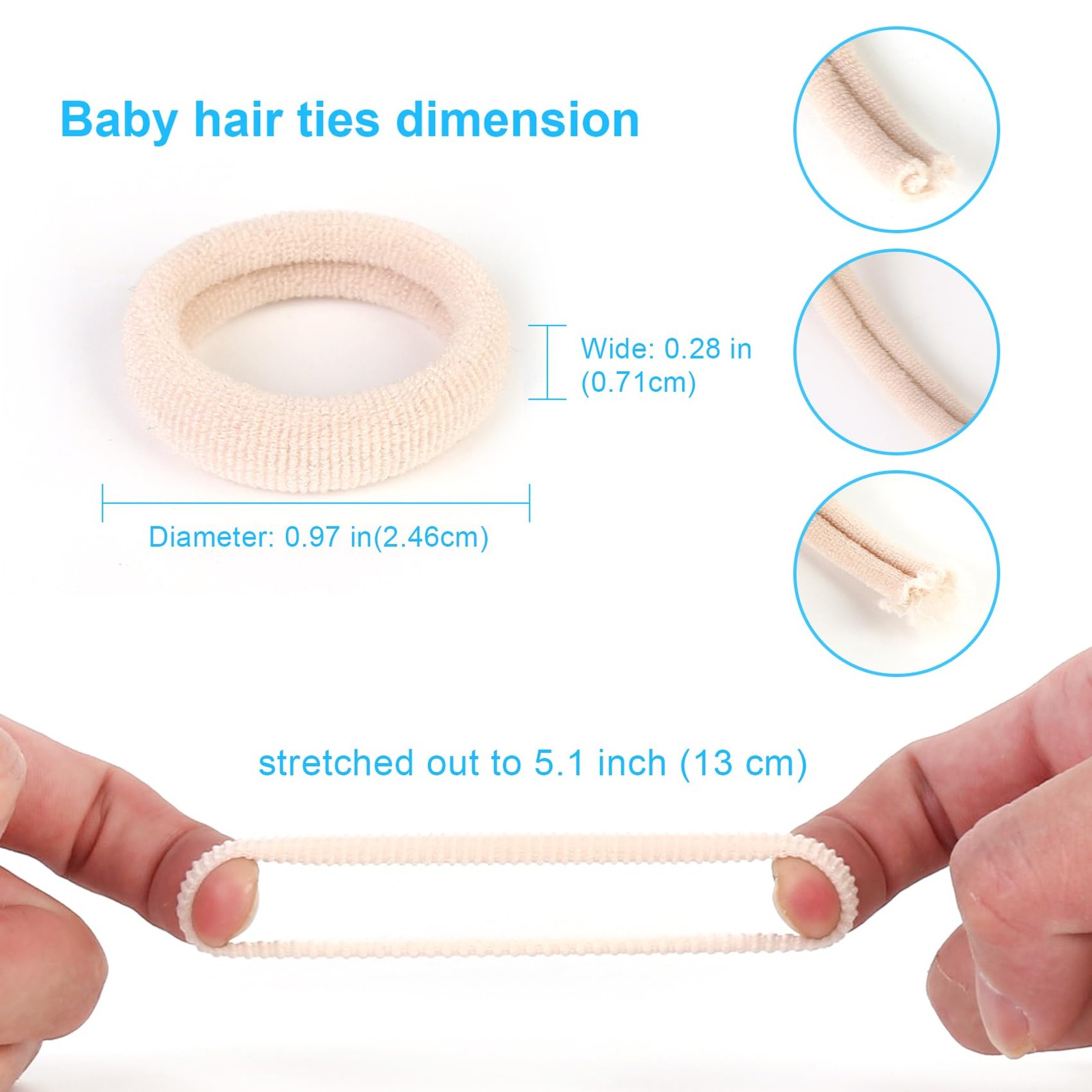 Qarwayoc 300PCS Blonde Girls Hair Ties, Seamless Toddler Hair Bands No Damage…