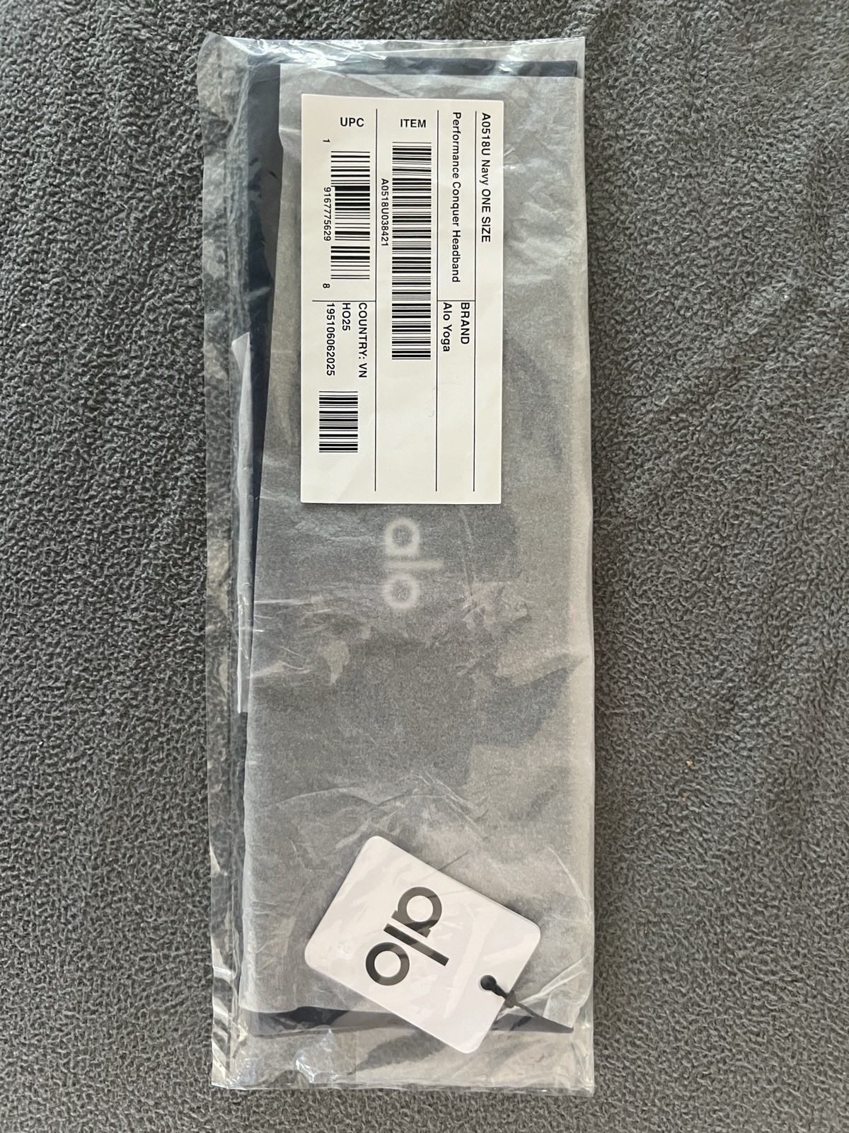 Alo Yoga Performance Conquer Headband Navy Brand New In Bag One Size