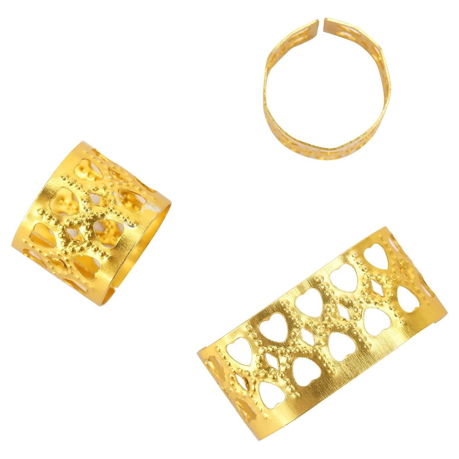 Unique 200-Piece Braid Rings – Etched Metal Cuffs Perfect for All Hairstyles