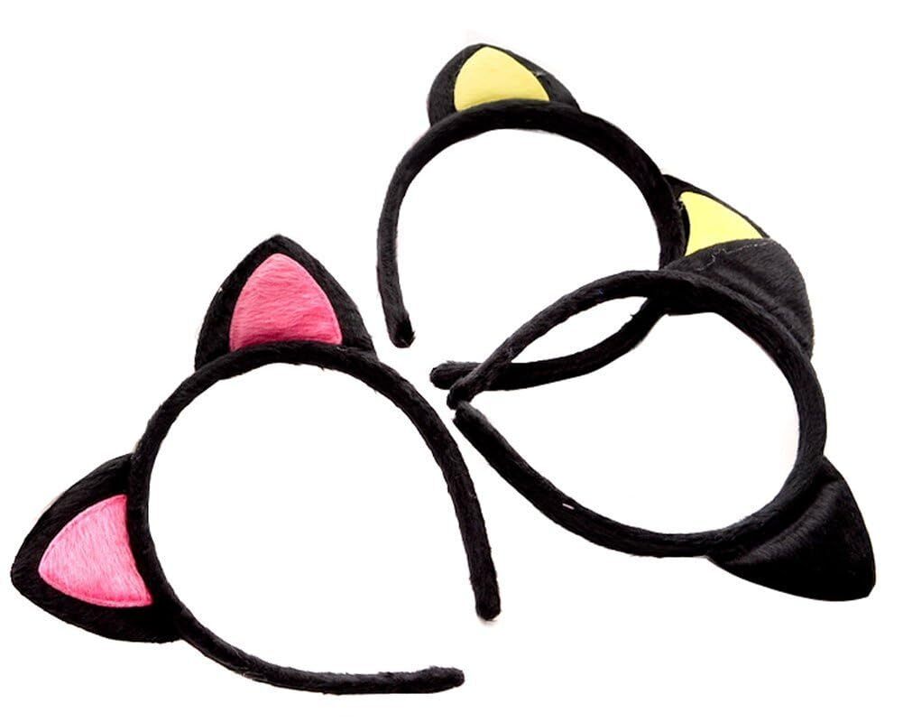 2PCS Cute Cat Ears Headbands Lovely Plush Velvet Cloth Cat Ears Hairband