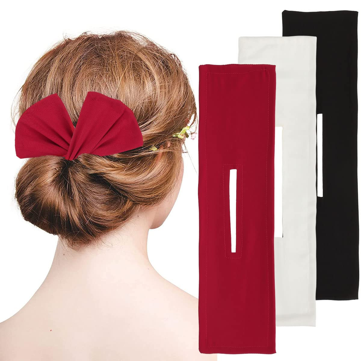 3 PCS Flexible Reusable Hair Bun Makers, French Twist Lazy Hair Curlers Donut…