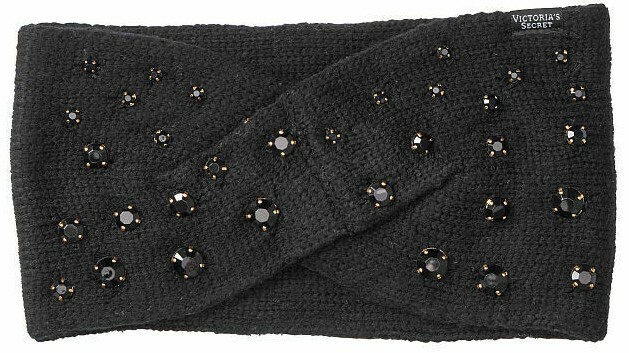Victoria’s Secret Winter Angel Sparkle Ear Warmer Headband in Luxe Gem Black NWT