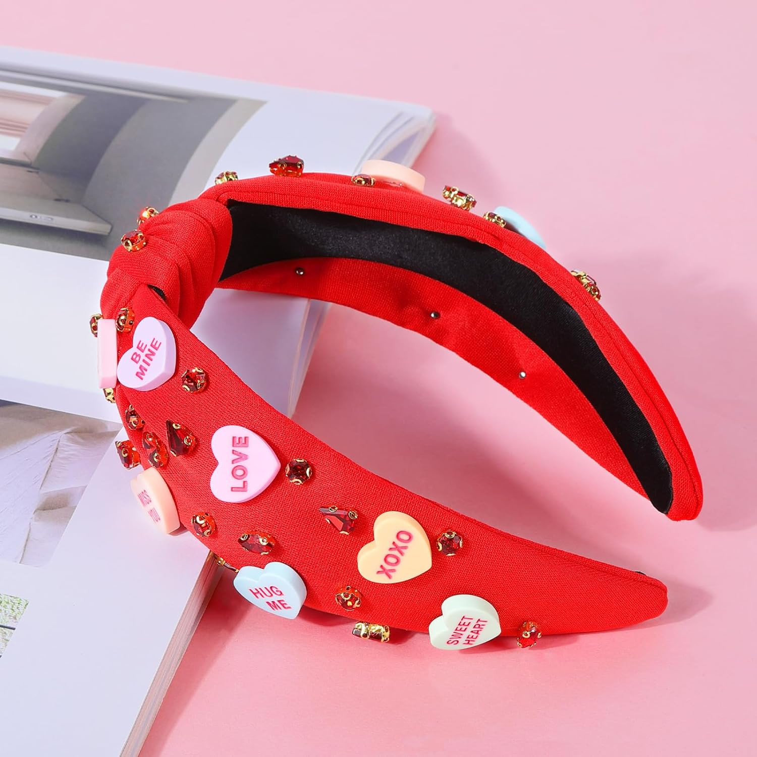 Valentines Headbands for Women Teen Girls, XOXO Love Heart Headband, Valentines