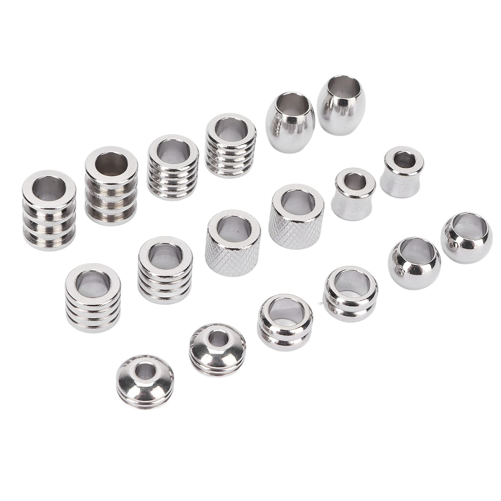Estink Viking Beard Beads, Pack of 18 Stainless Steel Hair Tube Beads Norse Viki