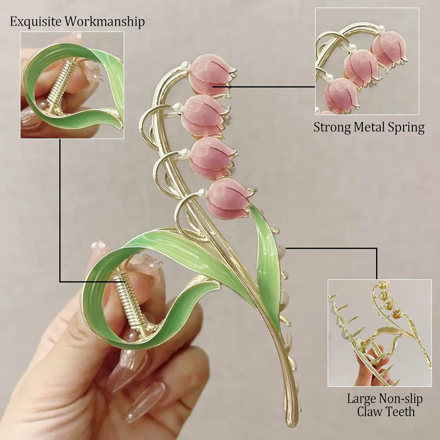 6 Pcs Hair Claw Clips for Women, Large Strong Metal Butterfly Hair Clips Flower