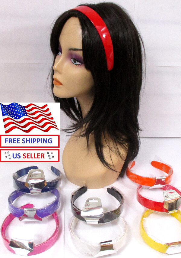 LOT OF 2 HEADBAND–1.INCH WIDE SHINY PLASTIC HEADBAND-PH2112A