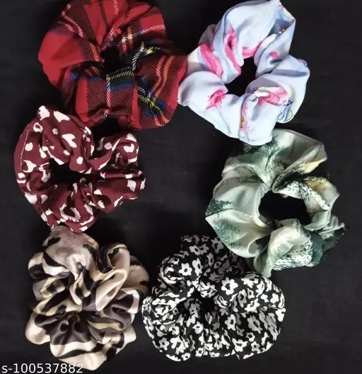 Lot Women Girl Hair Scrunchies Cotton Elastic Hair Bands Scrunchy Rope Ties 50pc