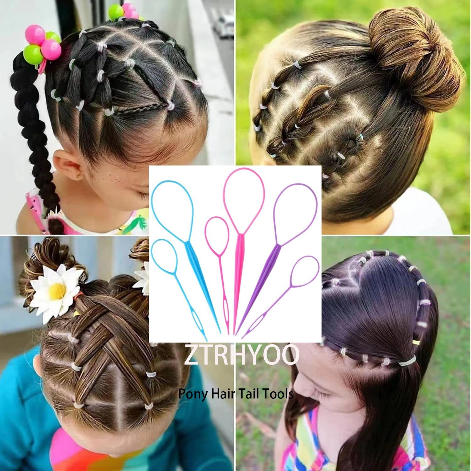 6pcs Topsy Tail & Hair Loop Styling Tool Set, French Braid Ponytail Makers