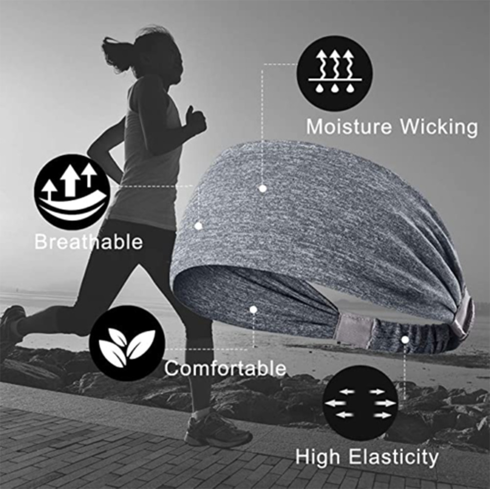 Workout Gym Sweatband Yoga Fitness Headband Elastic Hair Band for Running Sports