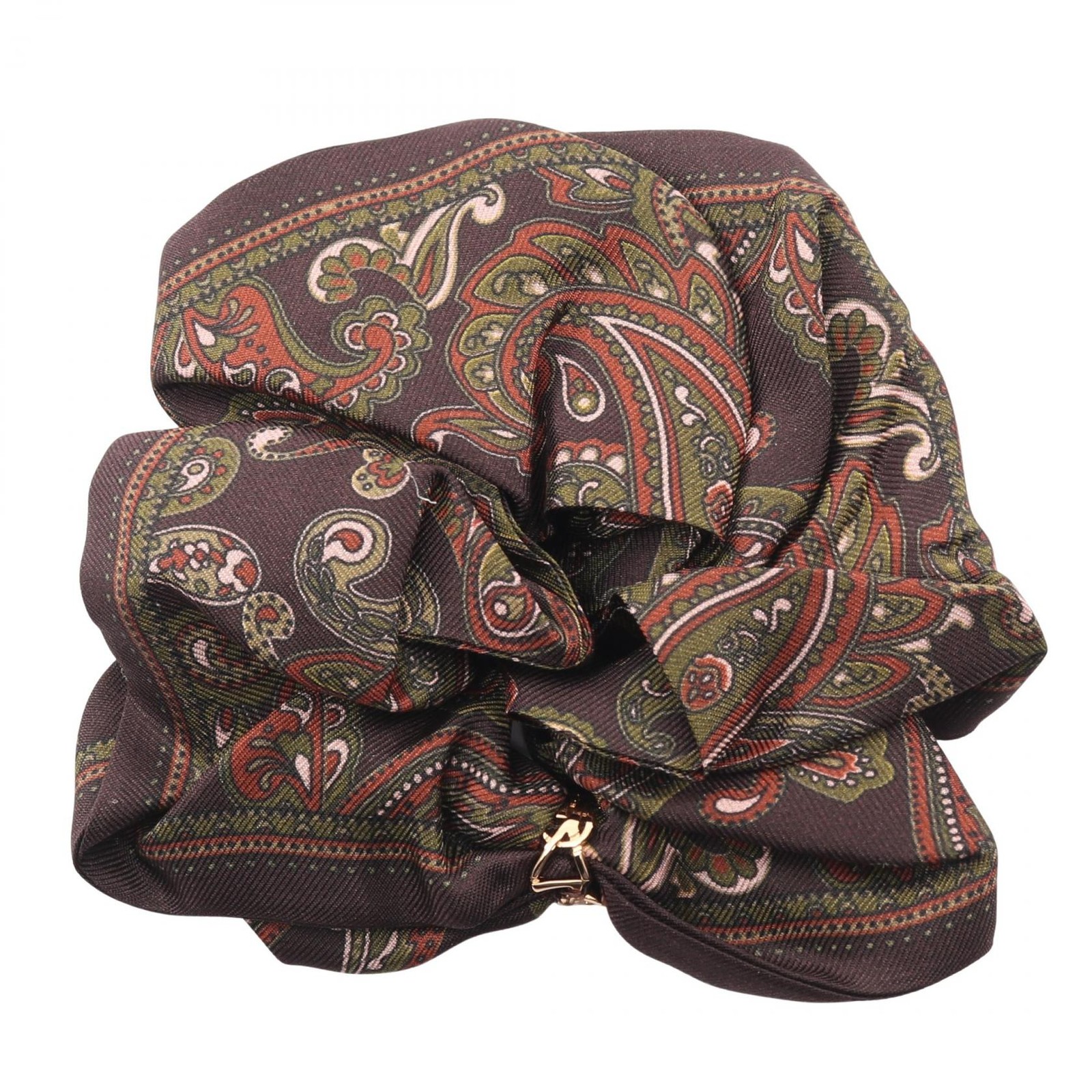 SAINT LAURENT PARIS YSL Monogram Scrunch 8332833Y0012565 silk Brown NEW Women